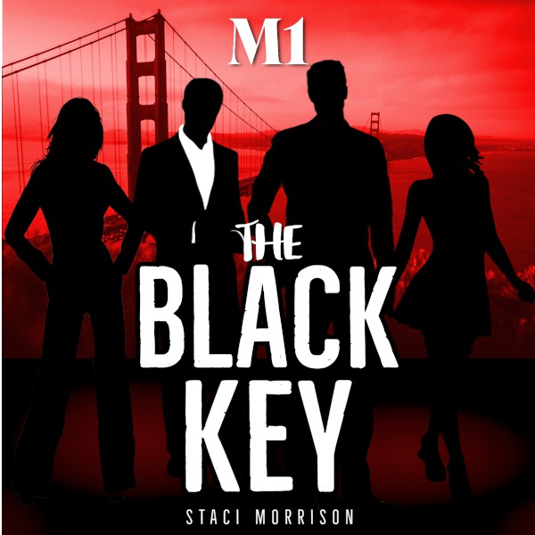 Red and black audiobook cover, shadow and silhouettes,