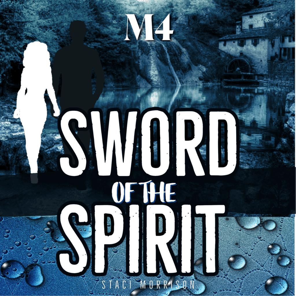 Book cover water drops on spider web, m4, sword of the spirit, book cover, epic fantasy, supernatural, action-packed, staci morrison, millennium series, thrilling adventure, intense battles, supernatural forces, destiny, power struggle